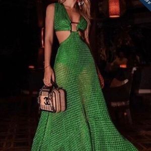 Sleeveless, side cut Maxi dress